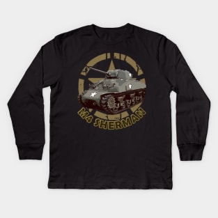 M4 Sherman WW2 American Medium Tank Kids Long Sleeve T-Shirt